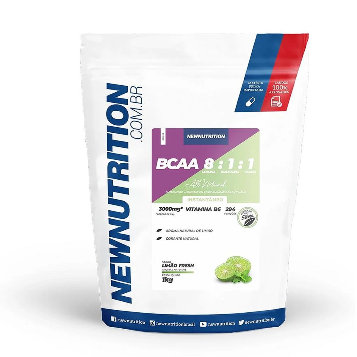 BCAA 8:1:1 All Natural - 1000g Lim�o Fresh - NewNutrition*** Data Venc. 30/11/2023