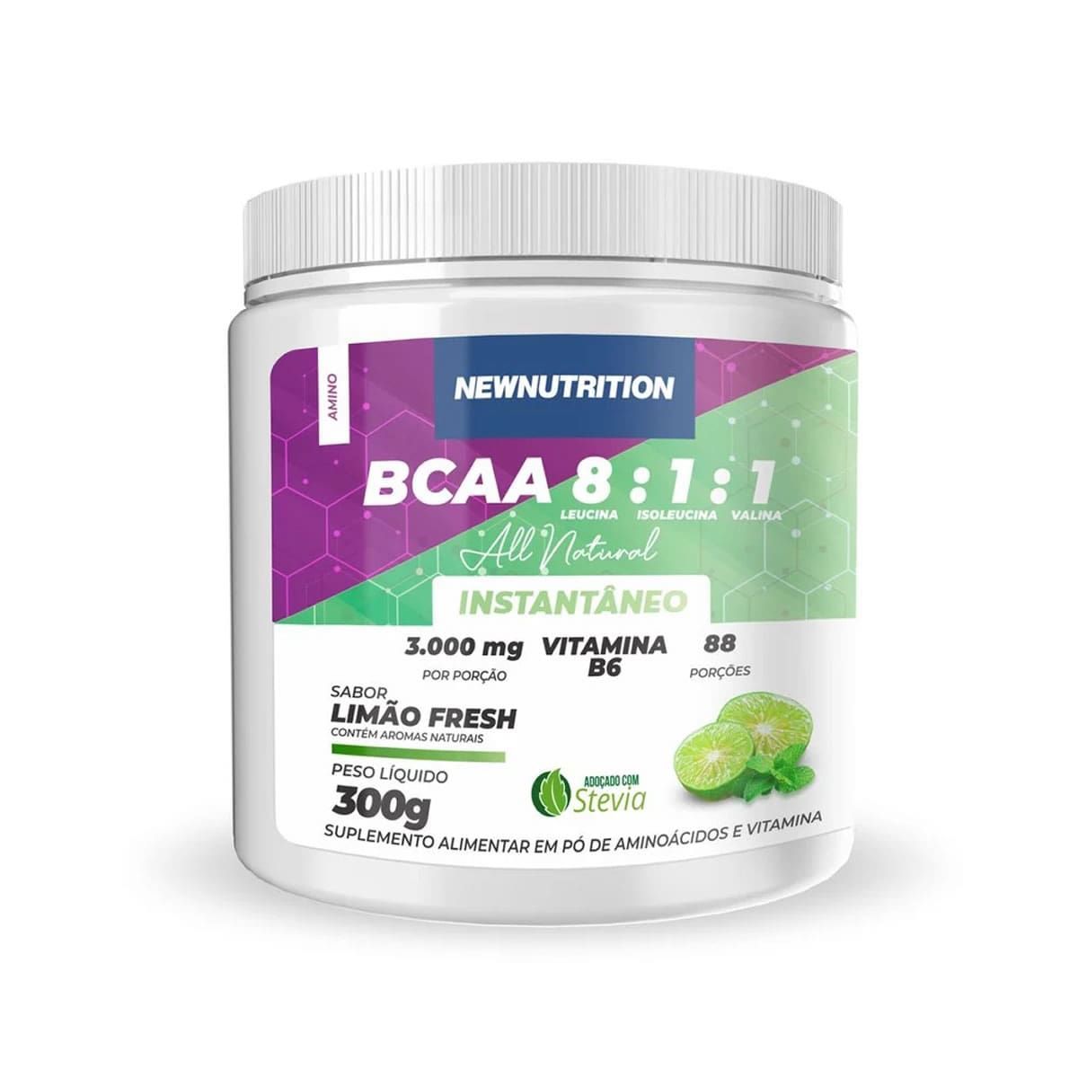 BCAA 8:1:1 All Natural - 300g Lim�o Fresh - NewNutrition*** Data Venc. 30/10/2024
