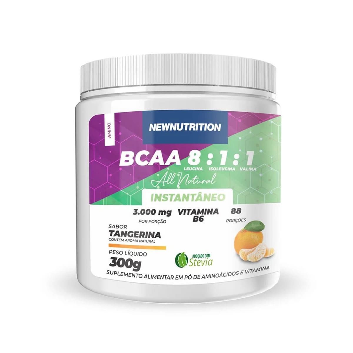 BCAA 8:1:1 All Natural - 300g Tangerina - NewNutrition*** Data Venc. 30/10/2024