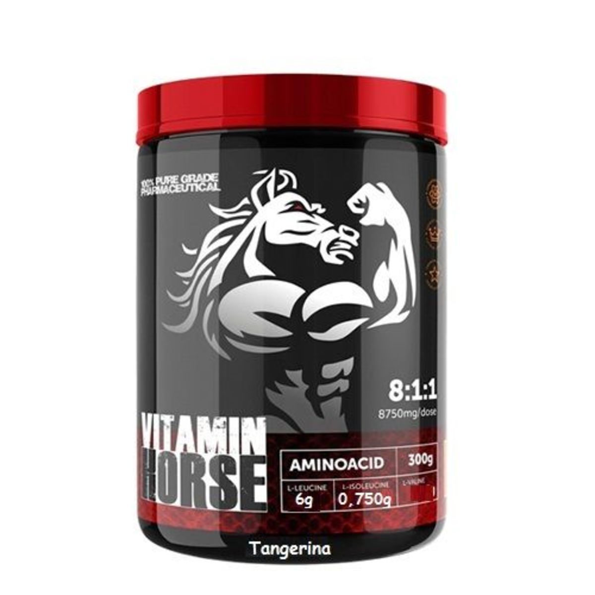 BCAA Aminoacid 8:1:1 - 300g Tangerina - Vitamin Horse