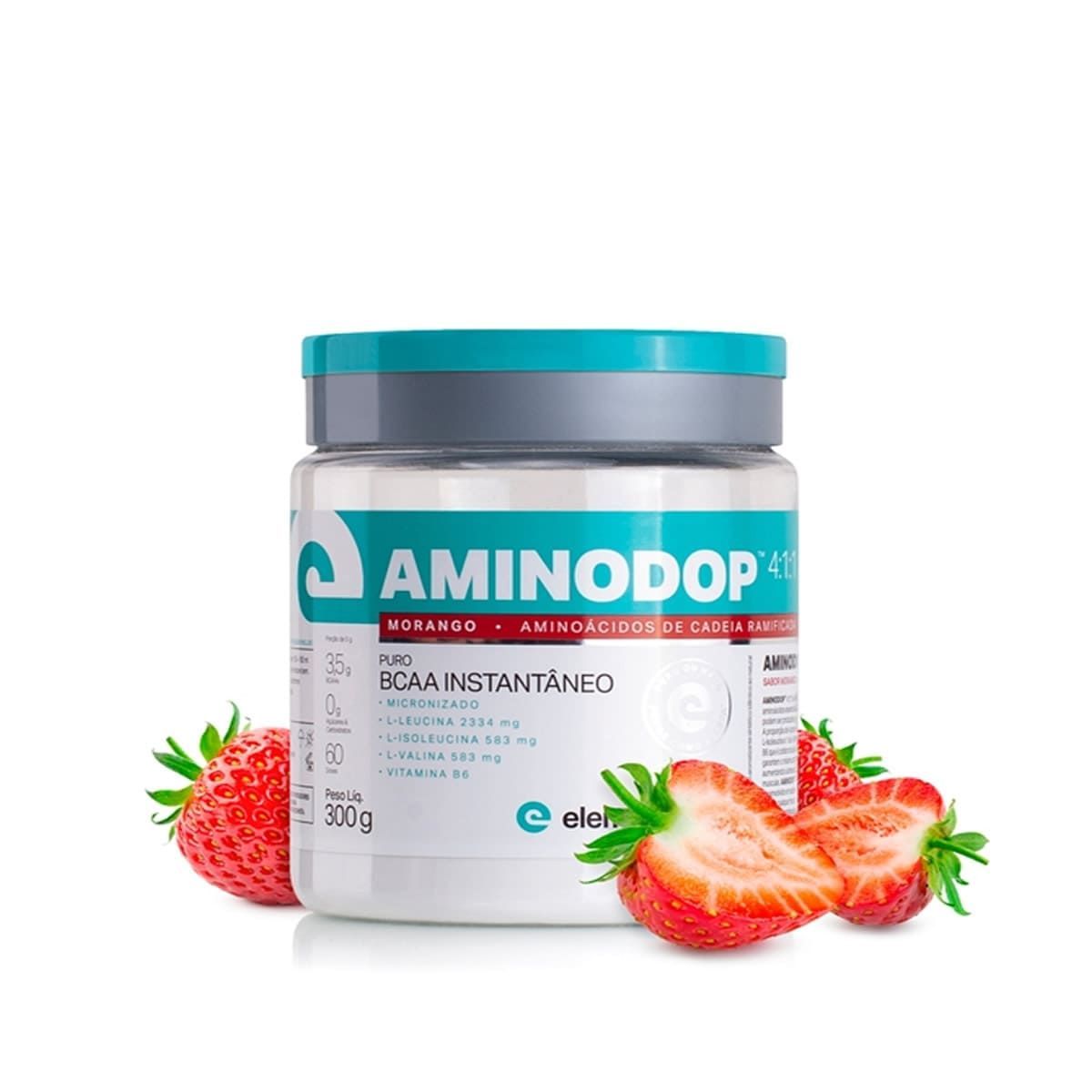 Bcaa Aminodop 4:1:1 - 300g Morango - ElementoPuro