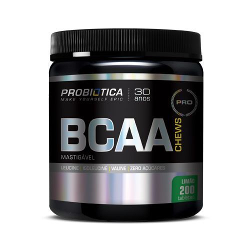 BCAA Chews Mastig�vel - 200 Tabletes Lim�o - Probi�tica