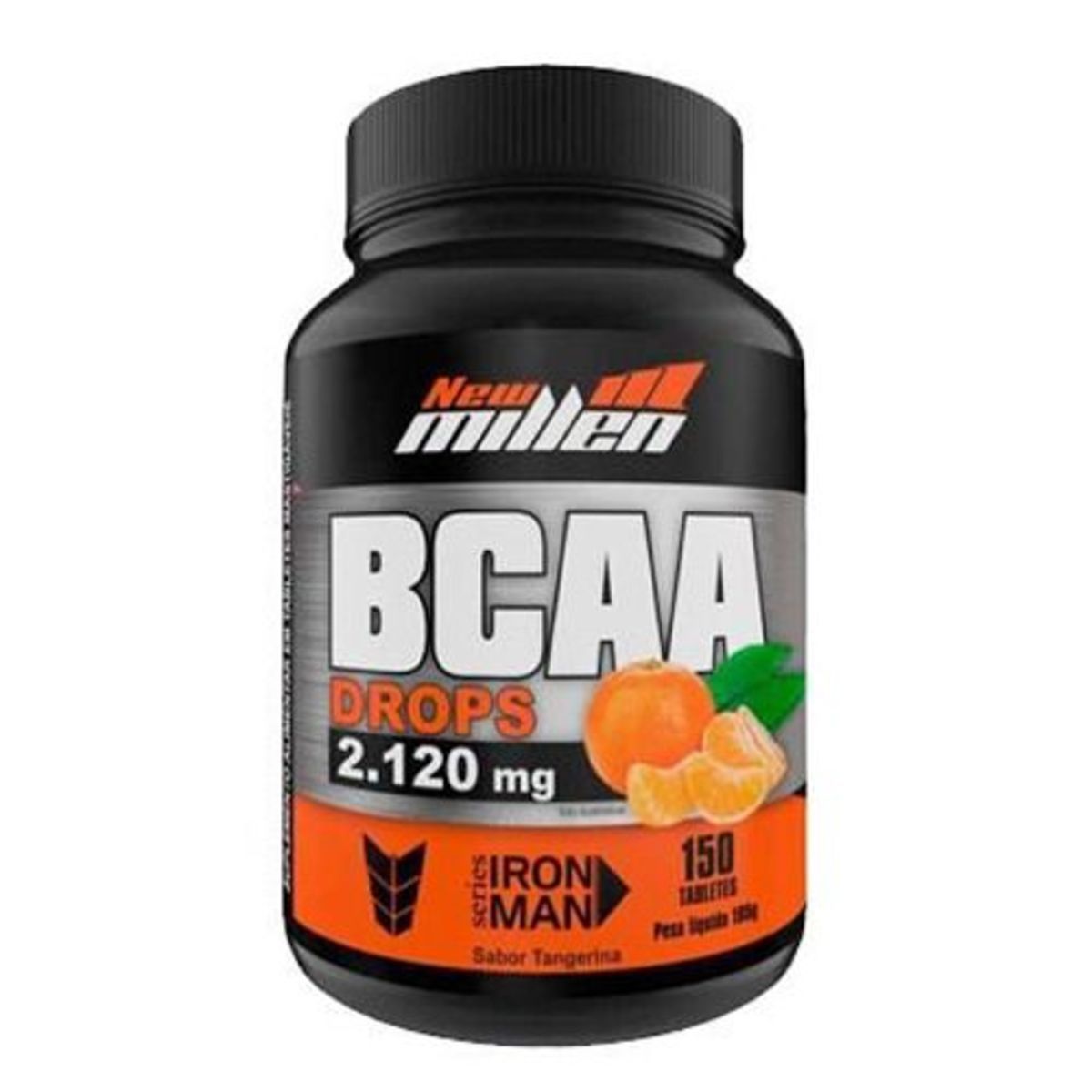 BCAA Drops 2.120mg - 150 Tabletes Sabor Tangerina -  New Millen*** Data Venc. 09/07/2020