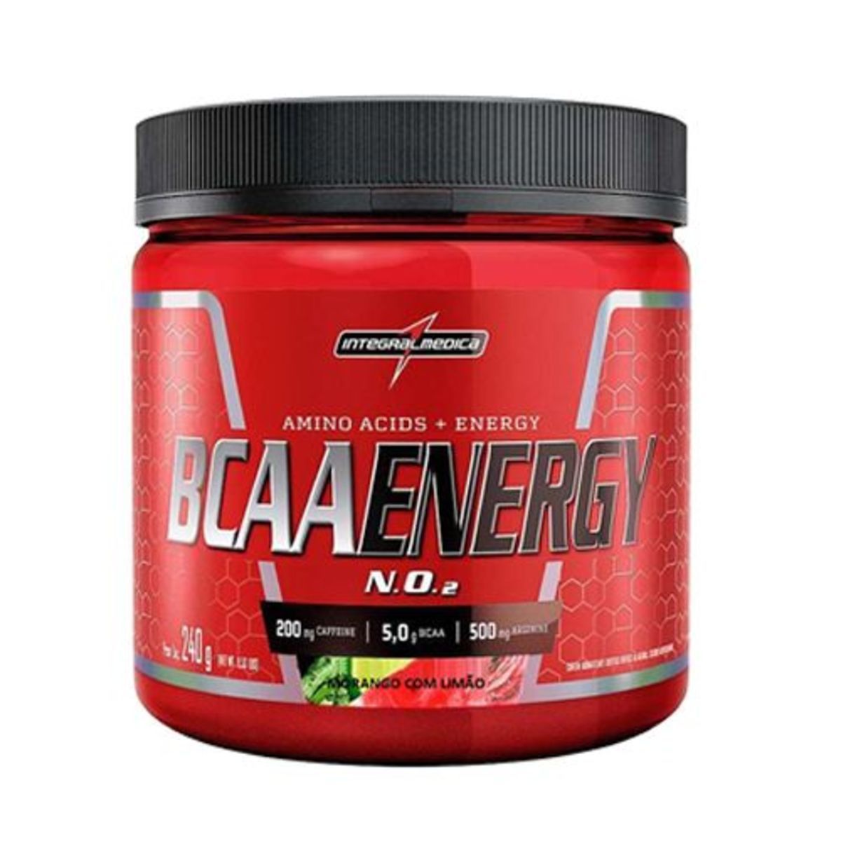 BCAA Energy N.O2 - 240g Morango com Lim�o - IntegralM�dica