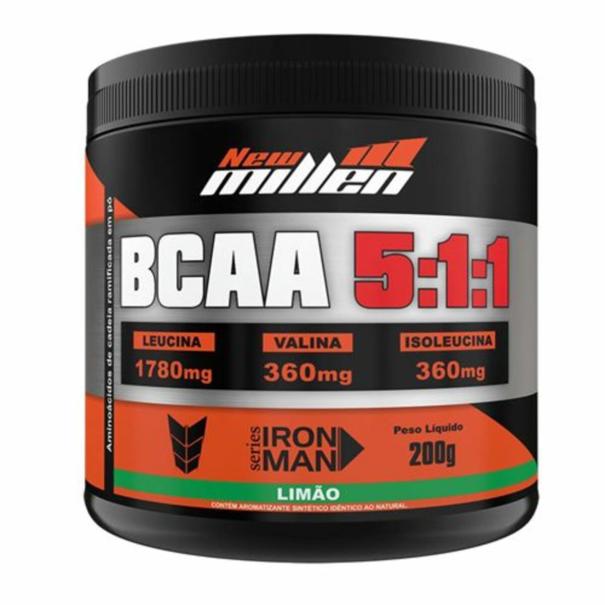 Bcaa Instant Powder 5:1:1 - 200g Lim�o - New Millen*** Data Venc. 16/06/2021