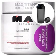 BCAA Low Carb - Ma�� Verde 300g + Coqueteleira 600ml Preta - Max Titanium