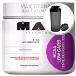 BCAA Low Carb - Ma�� Verde 300g + Coqueteleira 600ml Preta - Max Titanium