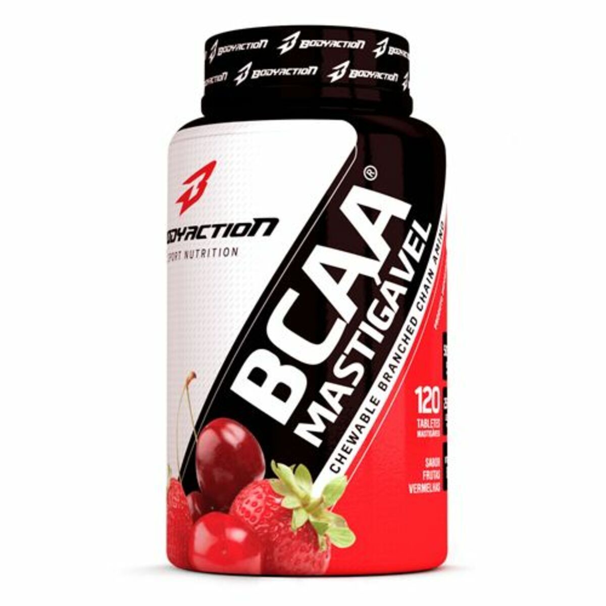 BCAA Mastig�vel - 120 Comprimidos Frutas Vermelhas - BodyAction