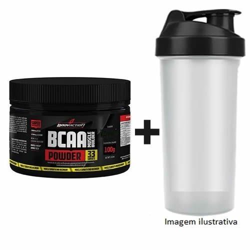 BCAA Powder - Muscle Builder - 100g Natural + Coqueteleira - BodyAction