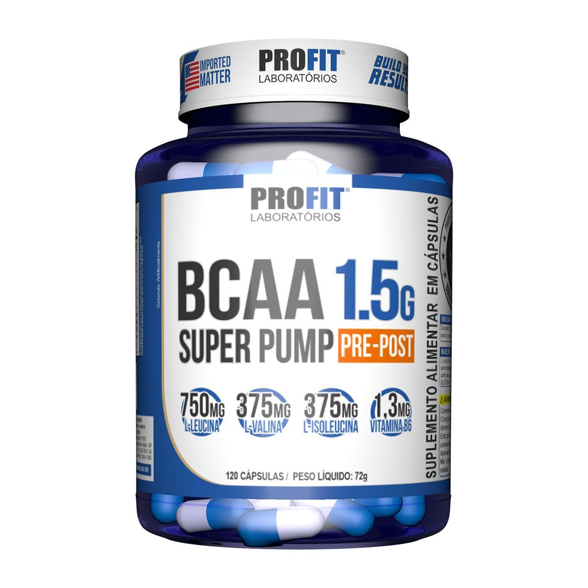 Bcaa Super Pump 1,5g -120 C�psulas - ProFit