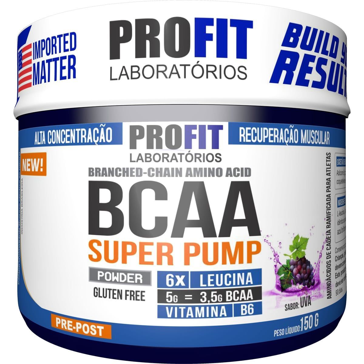 Bcaa Super Pump Powder 6:1:1 - 150g Uva - ProFit*** Data Venc. 06/09/2023
