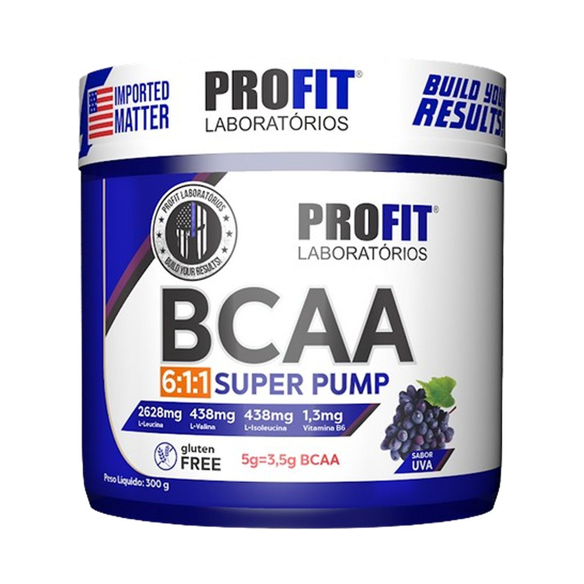 Bcaa Super Pump Powder 6:1:1 - 300g Uva - ProFit