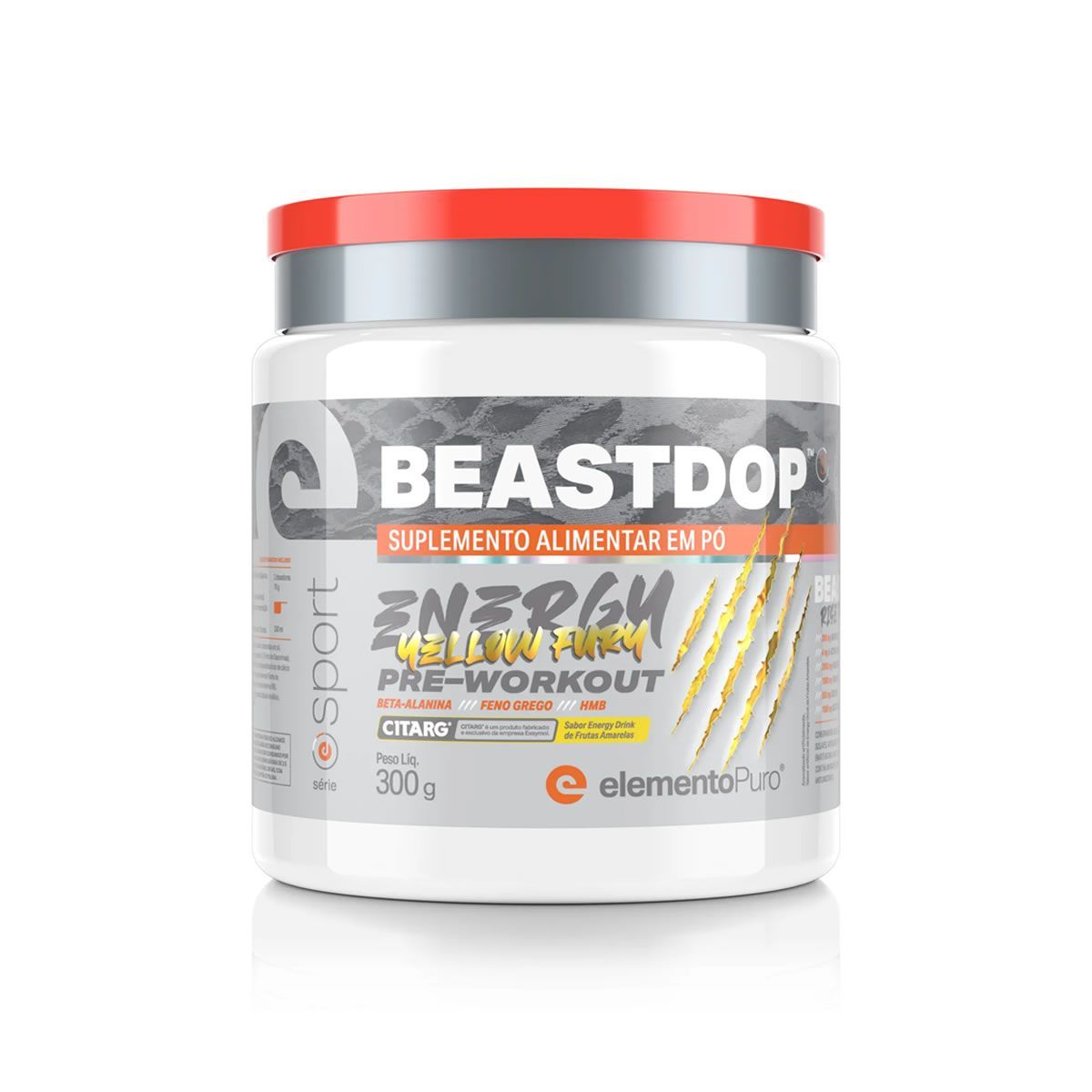 BeastDop Energy Pr� Treino - 300g Frutas Amarelas - ElementoPuro