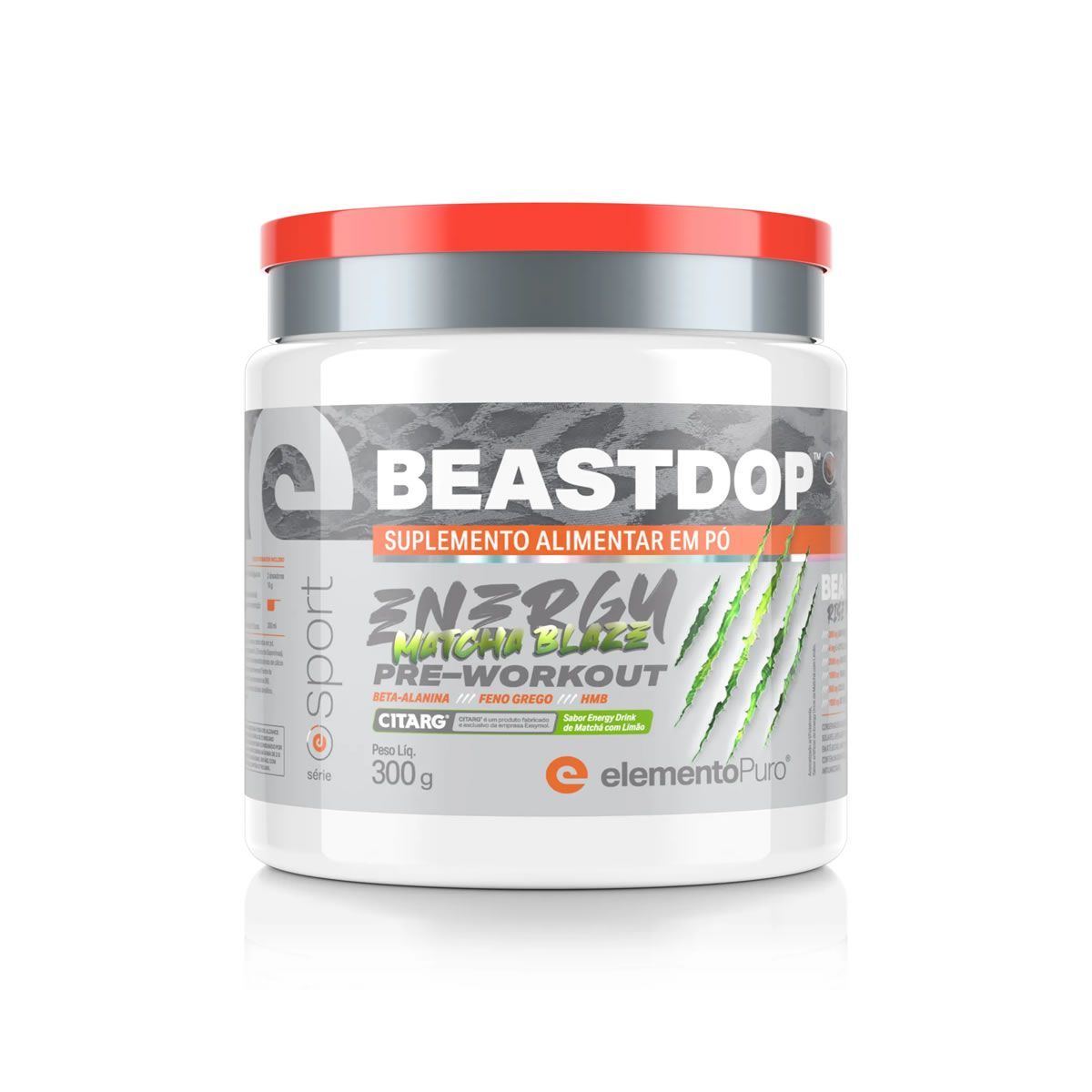BeastDop Energy Pr� Treino - 300g Match� com Lim�o - ElementoPuro