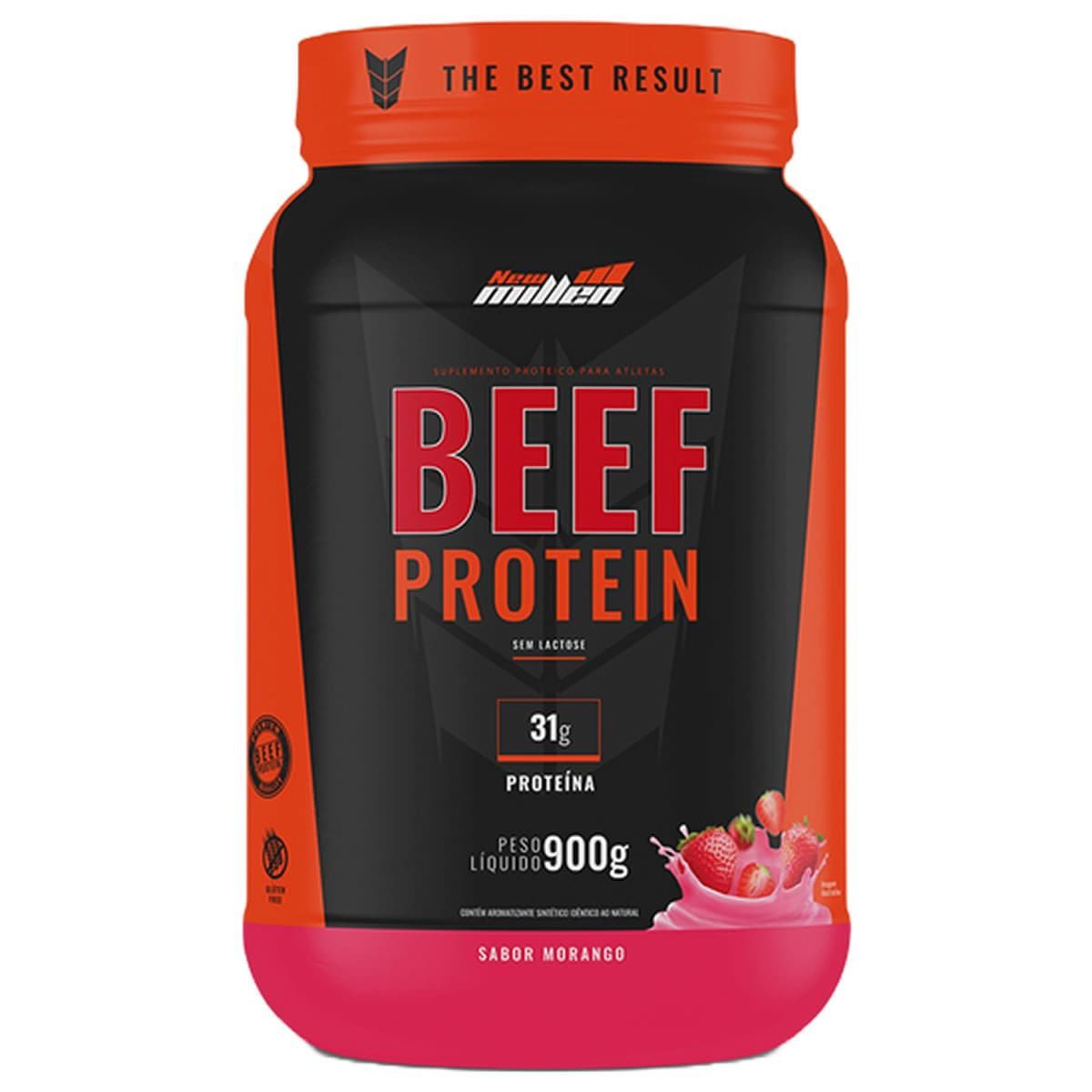 Beef Protein Isolate - 900g Morango - New Millen