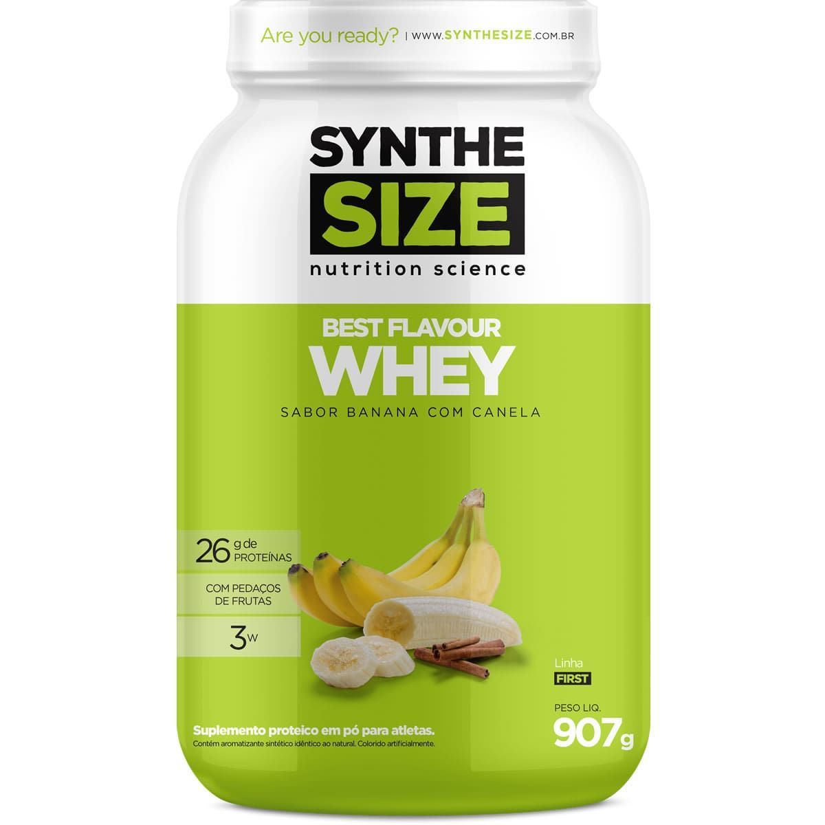 Best Flavour Whey - 907g Banana com Canela - Synthesize