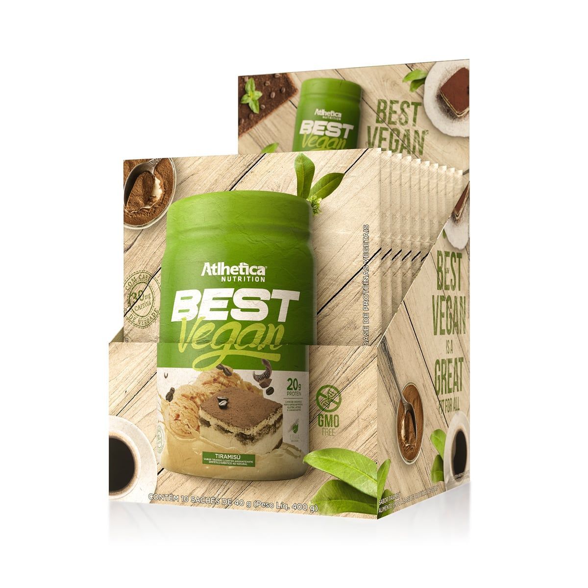 Best Vegan - 10 Sach�s 40g Tiramis� - Atlhetica Nutrition