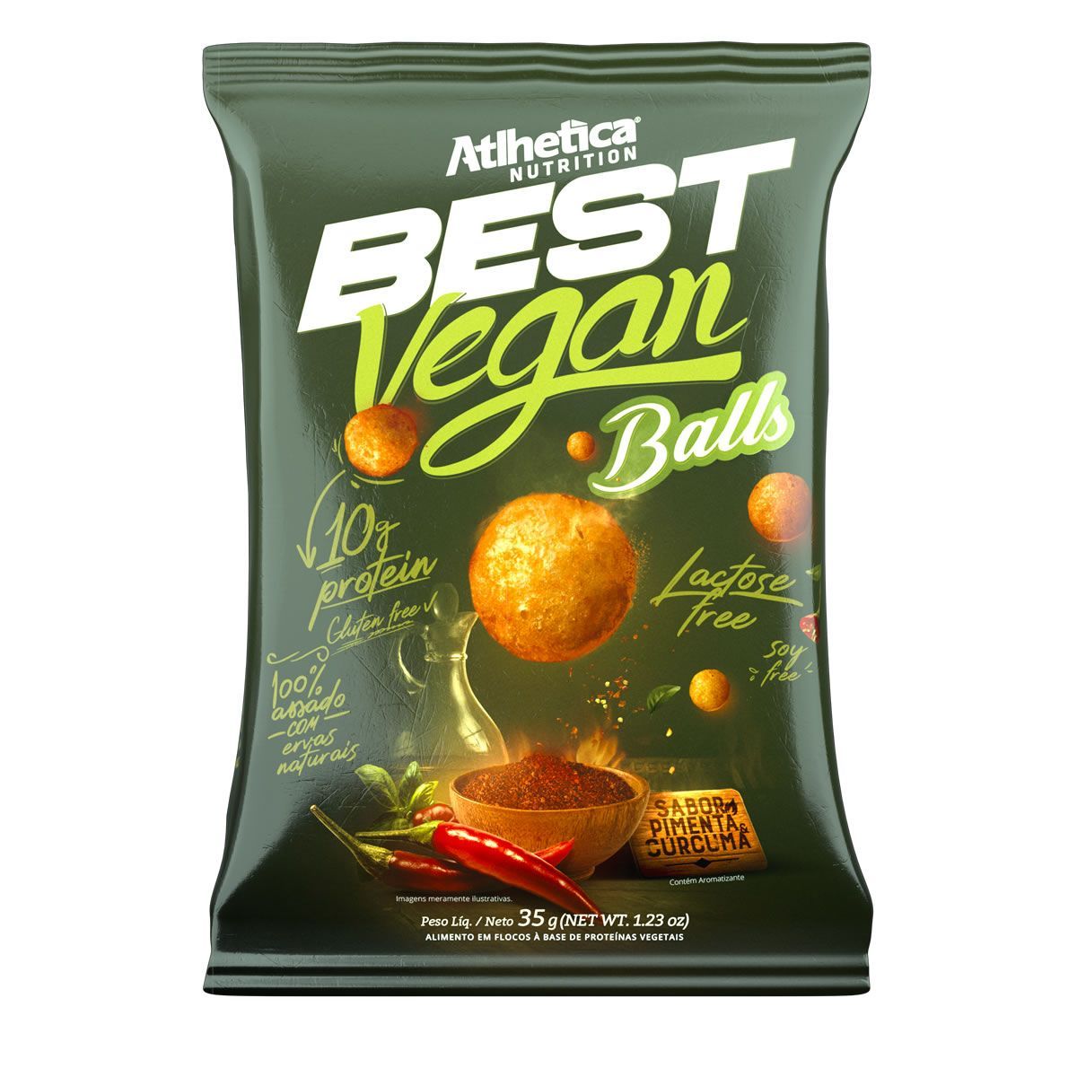 Best Vegan Balls - 35g Pimenta e C�rcuma - Atlhetica Nutrition*** Data Venc. 03/02/2023