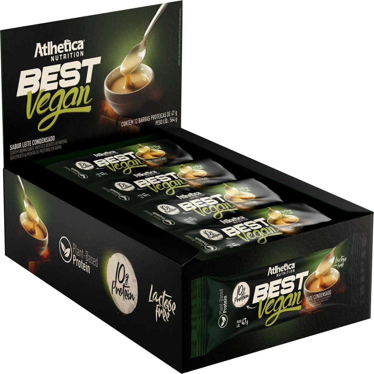 Best Vegan Bar - 12 Unidades de 47g Leite Condensado - Atlhetica Nutrition