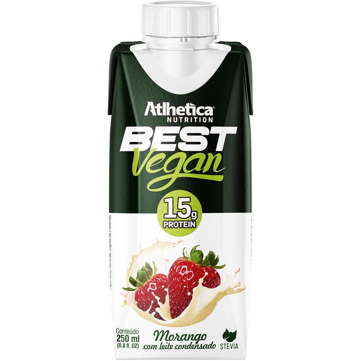 Best Vegan RTD - 250ml Morango Com Leite Condensado - Atlhetica Nutrition