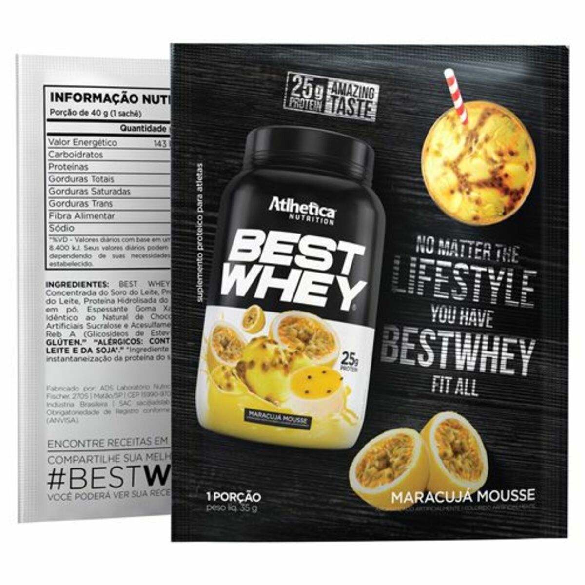 Best Whey - 1 sach� 35g Mousse de Maracuj� - Atlhetica Nutrition