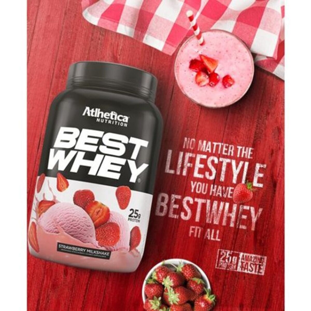 Best Whey - 1 sach� 35g Strawberry Milkshake - Atlhetica Nutrition