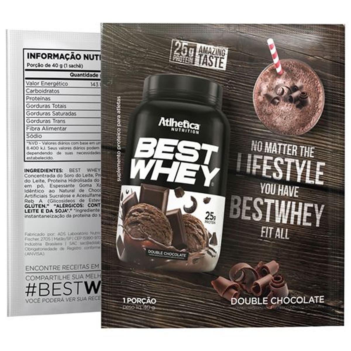 Best Whey - 1 sach� 40g Chocolate Brownie - Atlhetica Nutrition*** Data Venc. 28/02/2026