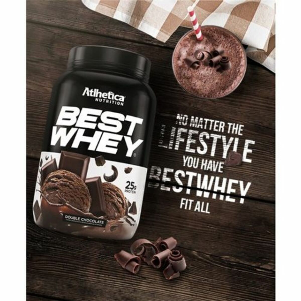 Best Whey - 1 sach� 40g Double Chocolate - Atlhetica Nutrition*** Data Venc. 27/07/2020
