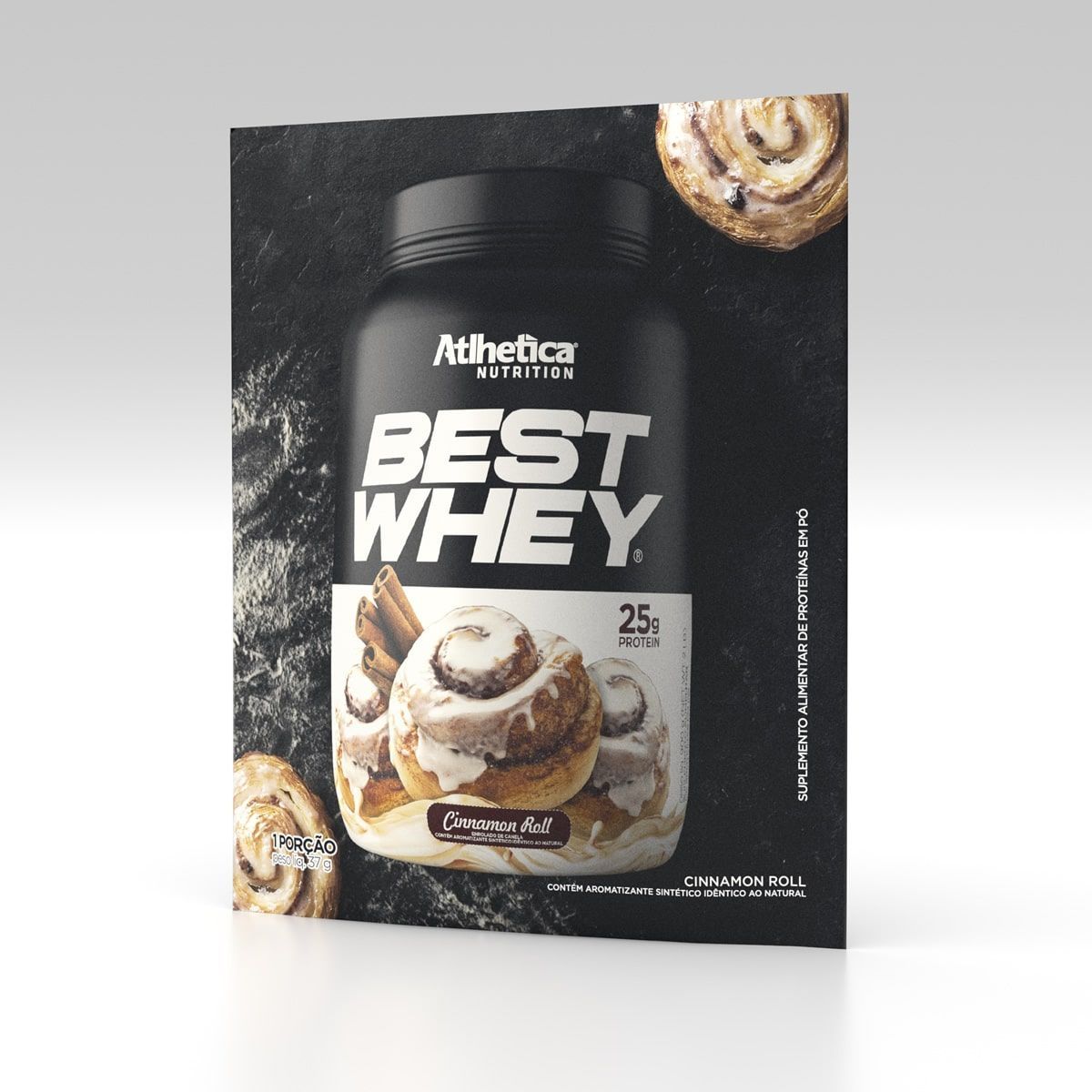 Best Whey - 1 Sach� de 37g Cinnamon Roll - Atl�tica*** Data Venc. 08/08/2021