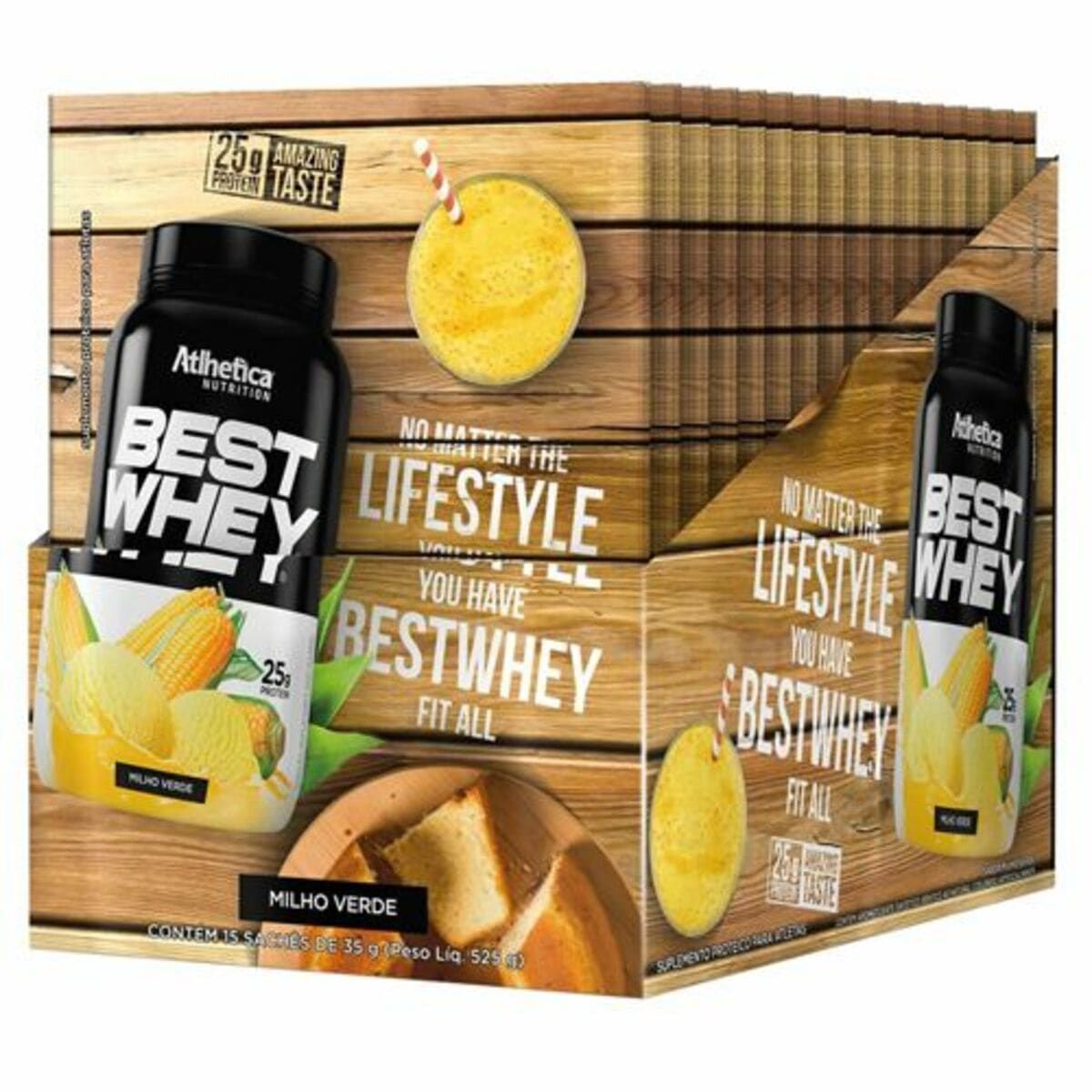 Best Whey - 15 sach�s 35g Milho Verde - Atlhetica Nutrition
