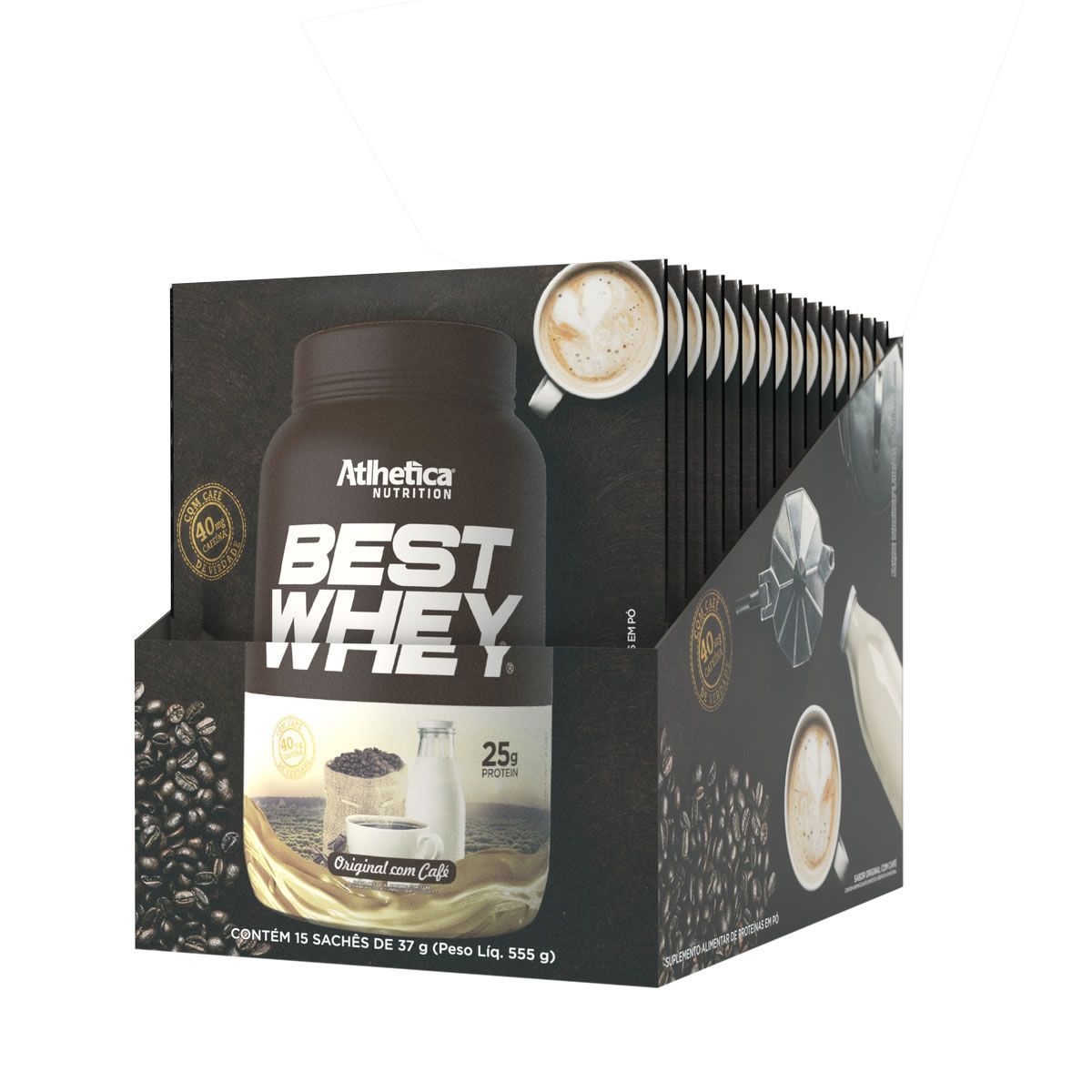 Best Whey - 15 sach�s 37g Original com Caf� - Atlhetica Nutrition