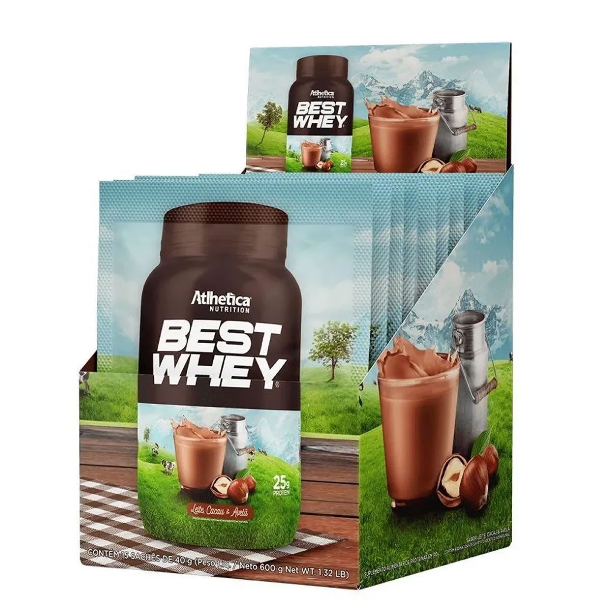 Best Whey - 15 Sach�s 40g  Leite, Cacau e Avel� - Atlhetica Nutrition