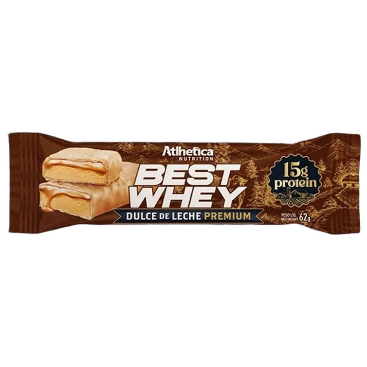 Barra Proteica Best Whey - 1 Unidade 62g Dulce de Leche Premium - Atlhetica Nutrition*** Data Venc. 11/09/2025