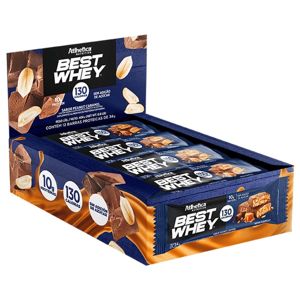 Barra Proteica Best Whey - 12 Barras 35g Peanut Caramel - Atlhetica Nutrition