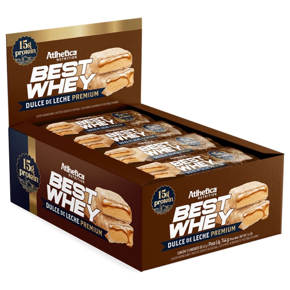 Best Whey Bar - 12 Unidades 62g Dulce de Leche Premium - Atlhetica Nutrition*** Data Venc. 23/10/2025
