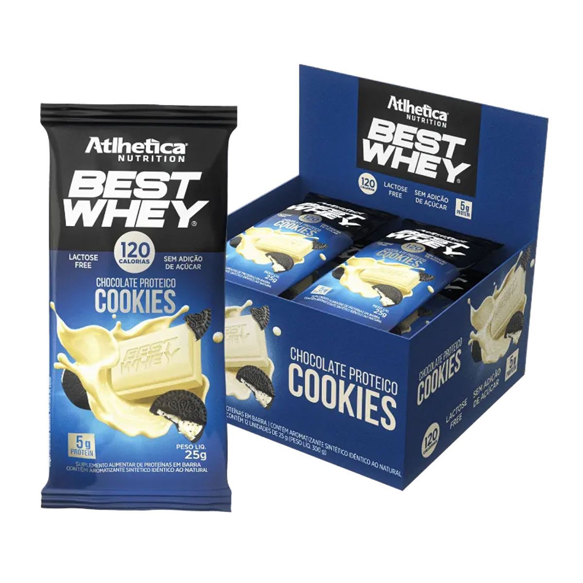 Best Whey Chocolate Proteico - 12 unidades de 25g Cookies - Atlhetica Nutrition*** Data Venc. 29/07/2022