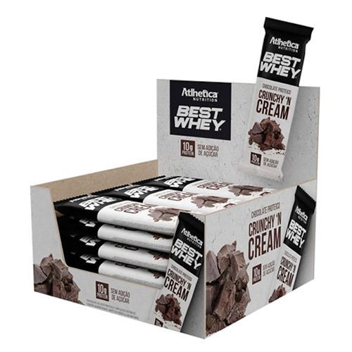 Best Whey Chocolate Proteico - 12 Unidades de 50g Chocolate ao Leite com Flocos de Malte - Atlhetica Nutrition