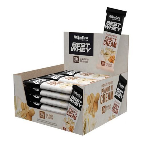 Best Whey Chocolate Proteico - 12 Unidades 50g Chocolate Branco com Pa�oca - Atlhetica Nutrition