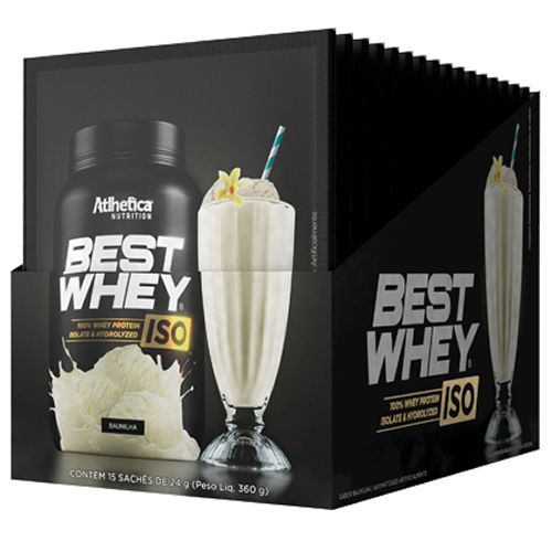 Best Whey Iso - 15 Sach�s 24g Baunilha - Atlhetica Nutrition