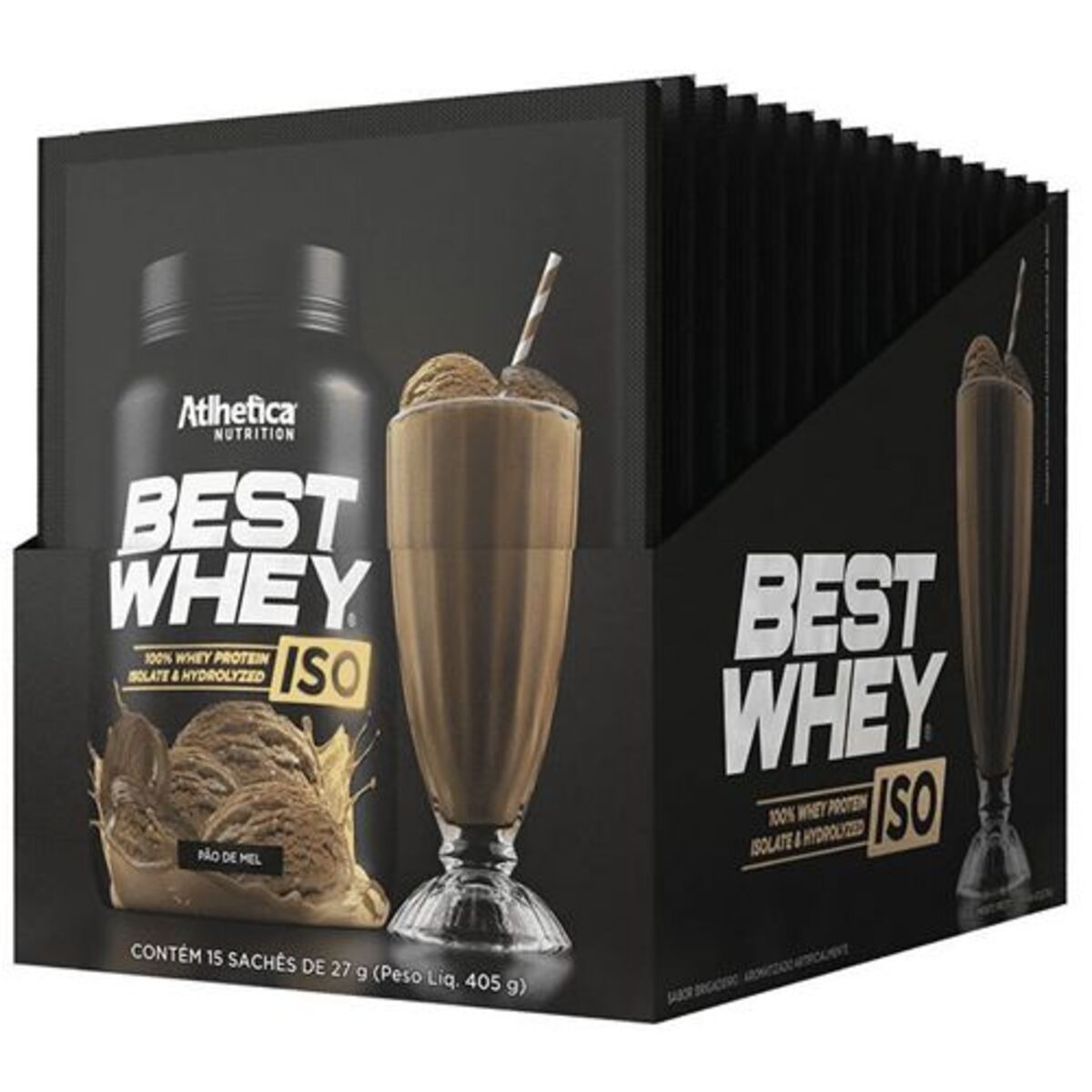 Best Whey Iso - 15 sach�s 24g P�o de Mel - Atlhetica Nutrition