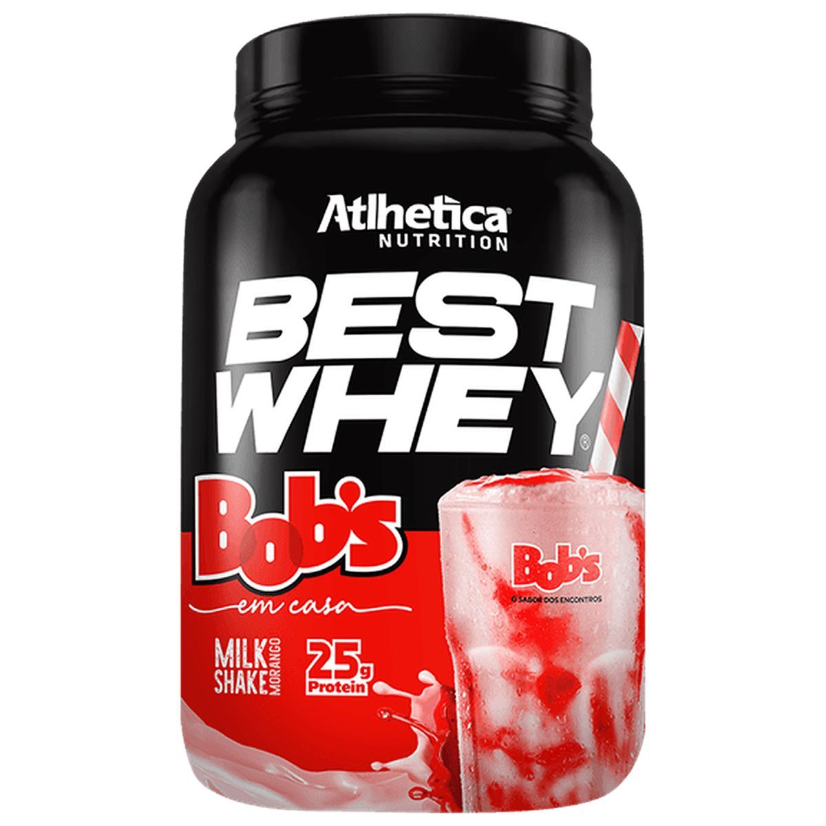 Best Whey - Milkshake de Morango Bobs 900g - Atlhetica Nutrition