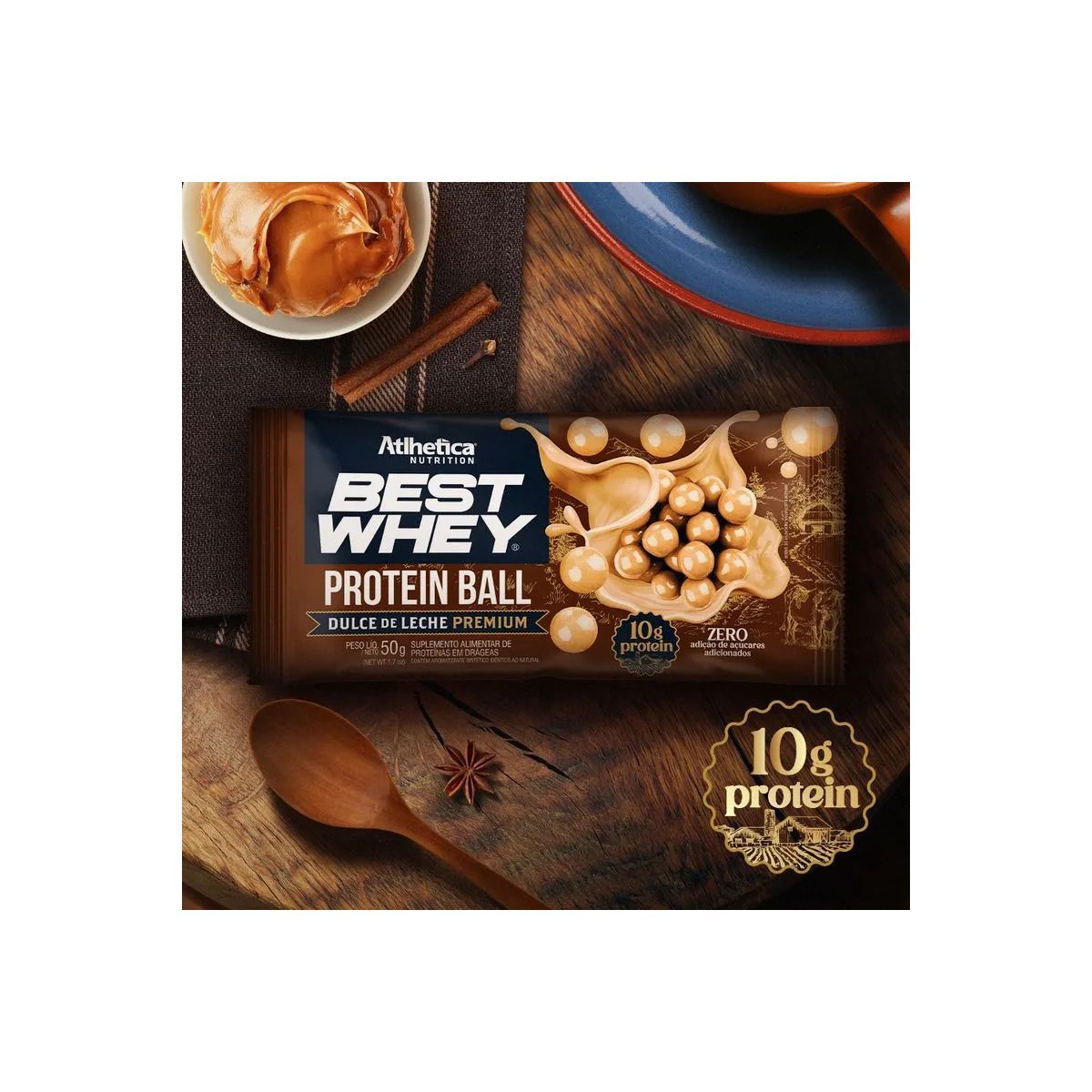 Best Whey Protein Ball - 1 unid 50g Dulce de Leche Premium - Atlhetica Nutrition*** Data Venc. 07/09/2025