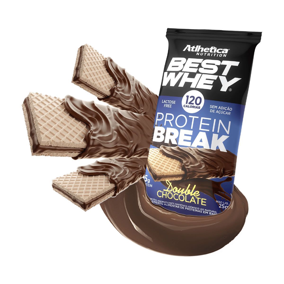 Best Whey Protein Break - 1 unidade 25g Double Chocolate - Atlhetica Nutrition*** Data Venc. 08/09/2024