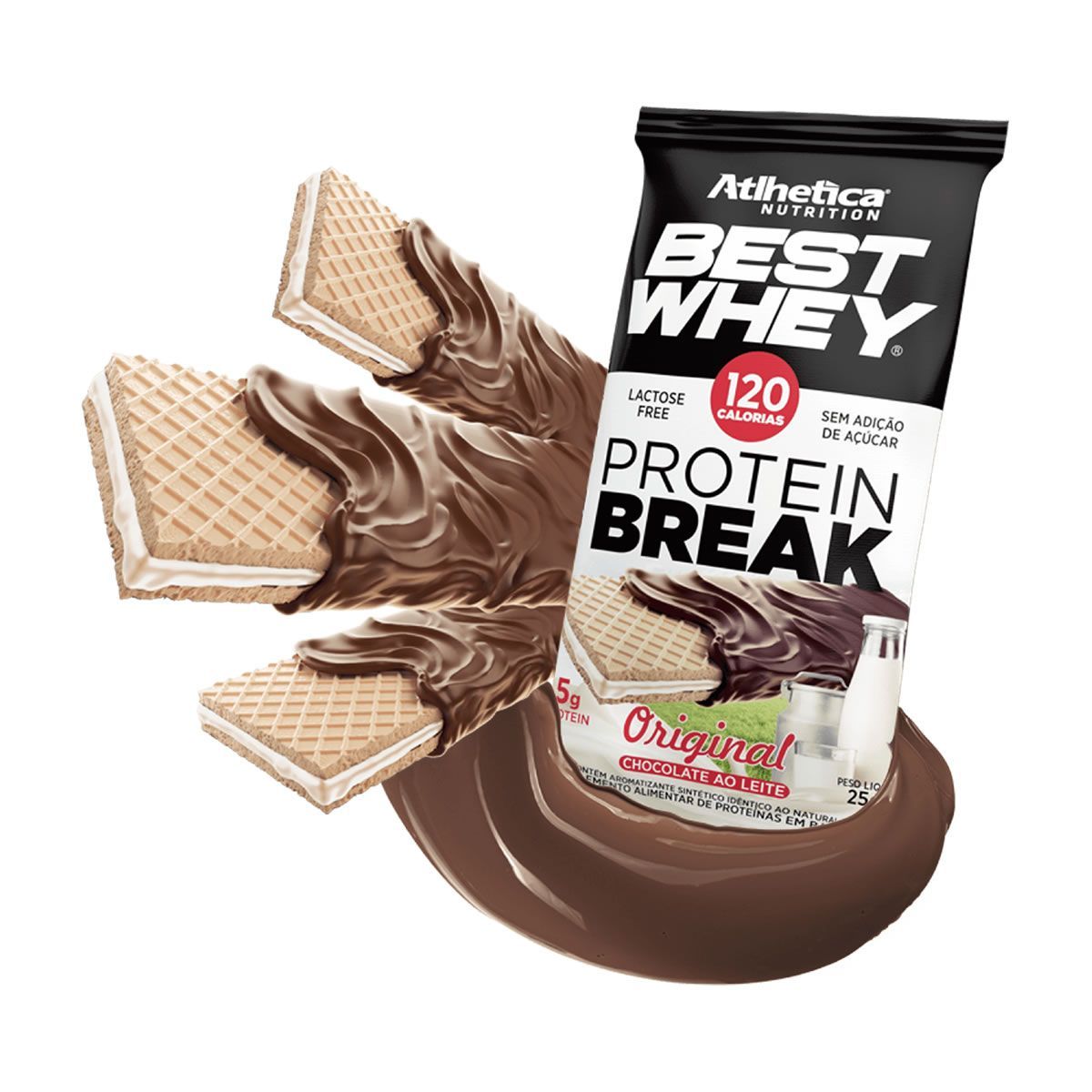 Best Whey Protein Break - 1 unidade 25g Original Chocolate ao Leite - Atlhetica Nutrition*** Data Venc. 20/05/2024