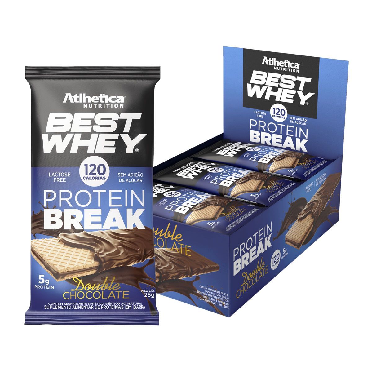 Best Whey Protein Break - 12 unidades 25g Double Chocolate - Atlhetica Nutrition