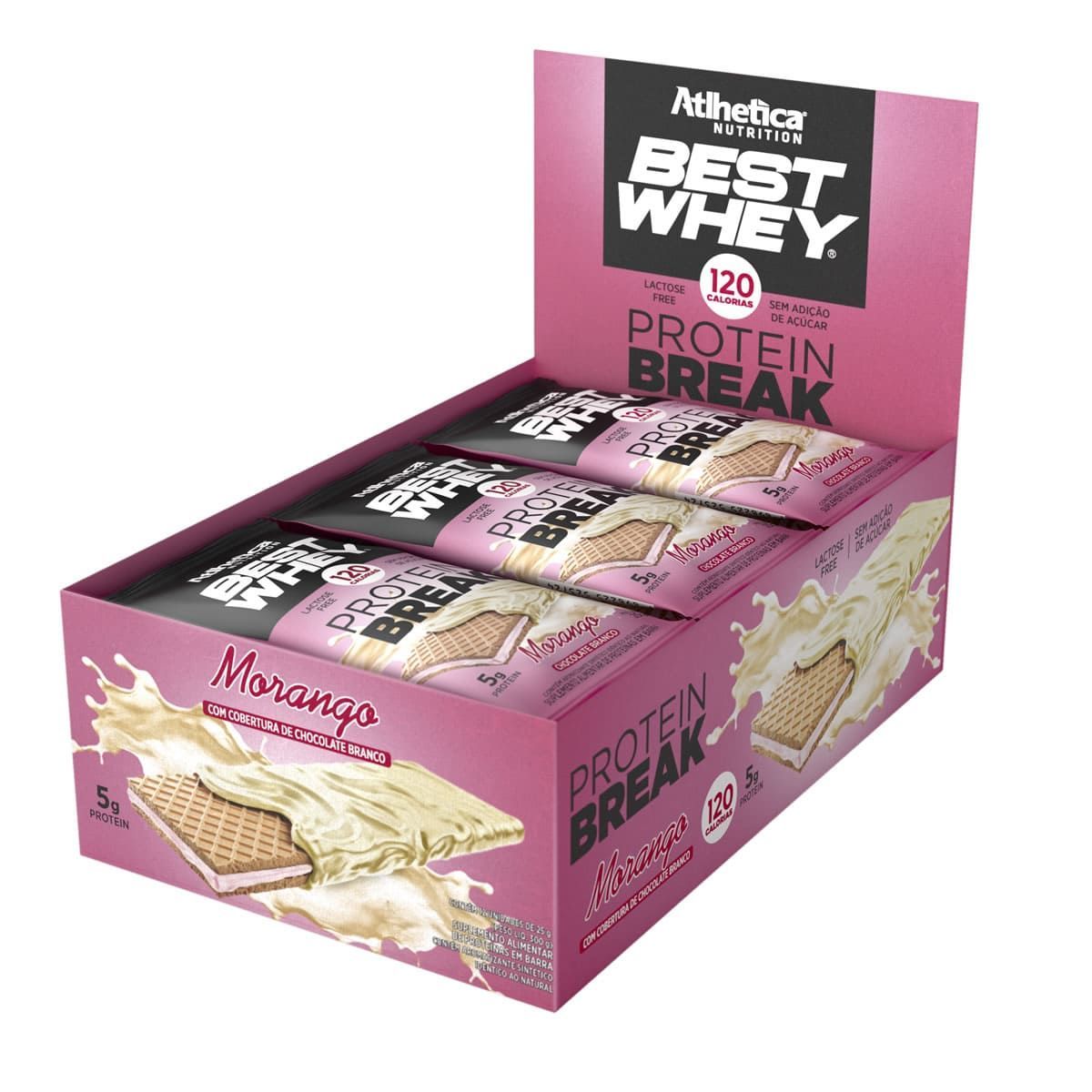 Best Whey Protein Break - 12 unidades 25g Morango - Atlhetica Nutrition