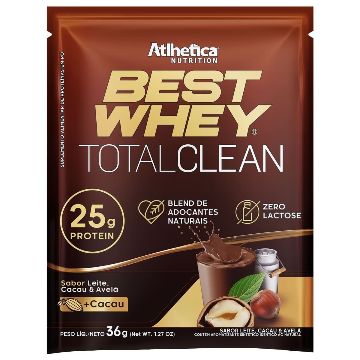 Best Whey Total Clean - 1 Sach� 35g Leite, Cacau & Avel� - Atlhetica Nutrition
