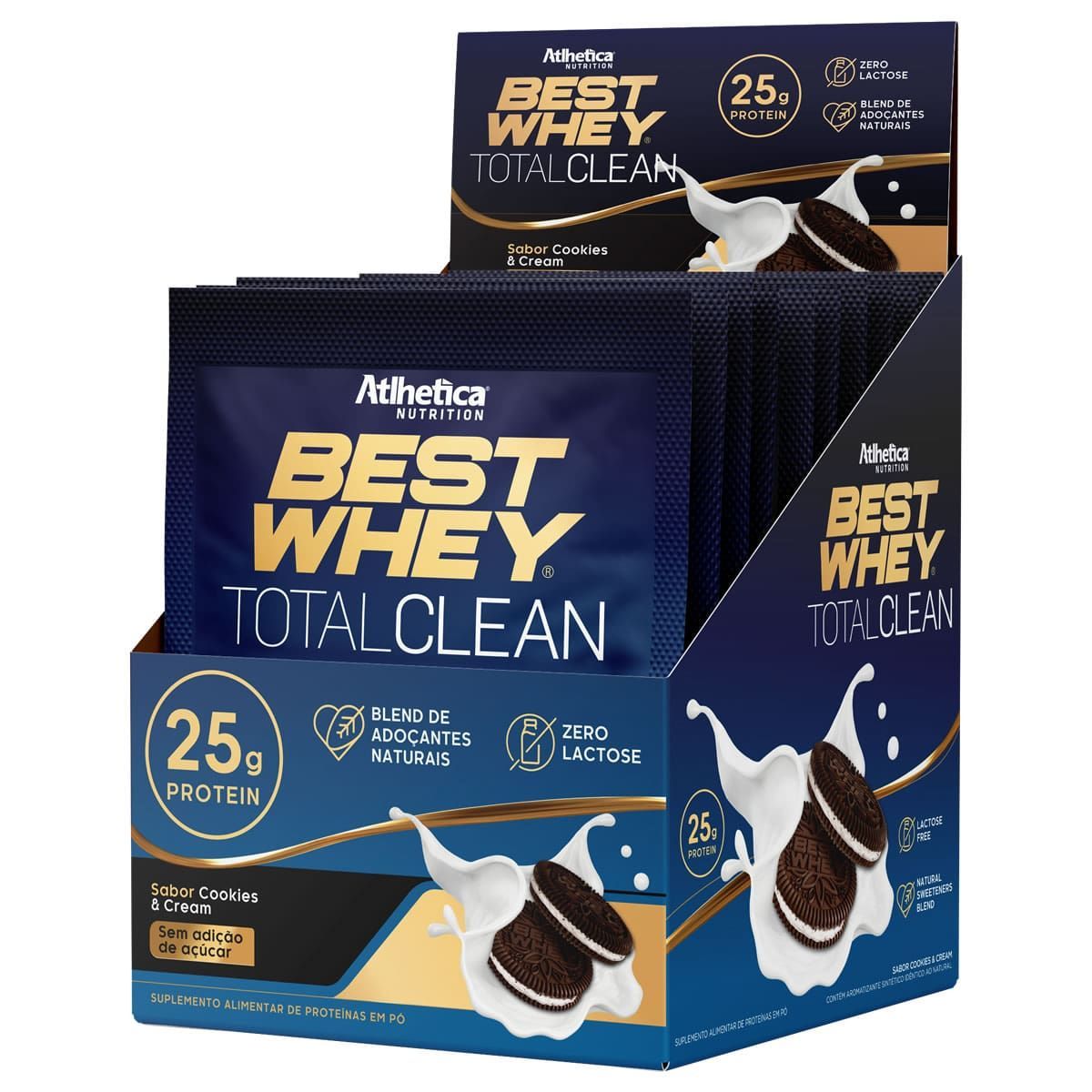 Best Whey Total Clean - 15 Sach�s 35g Cookies & Cream - Atlhetica Nutrition