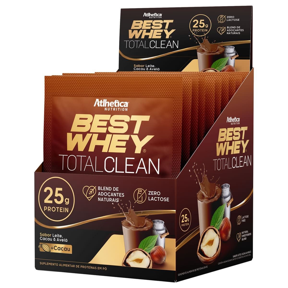 Best Whey Total Clean - 15 Sach�s 35g Leite, Cacau & Avel� - Atlhetica Nutrition*** Data Venc. 30/05/2025