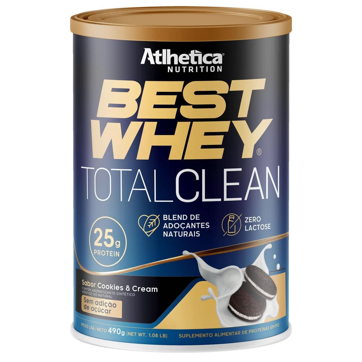 Best Whey Total Clean - 490g Cookies & Cream - Atlhetica Nutrition*** Data Venc. 07/09/2025
